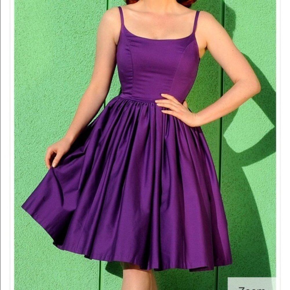 Pinup Girl Clothing PUG Purple Jenny Dress